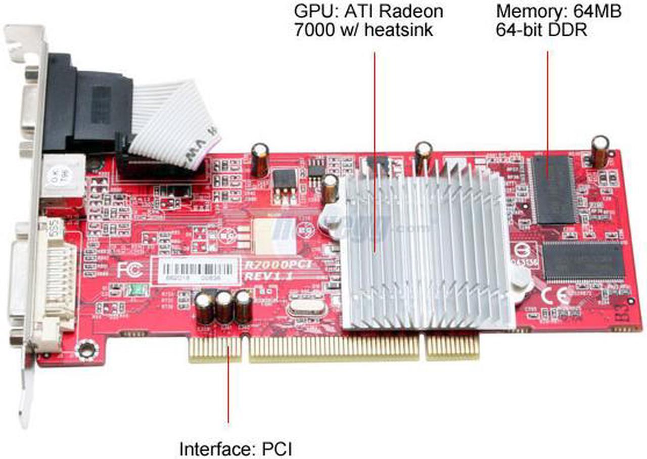 Alt view image 3 of 6 - GECUBE Radeon 7000 64MB DDR PCI Graphics Card RX7000-64M PCI