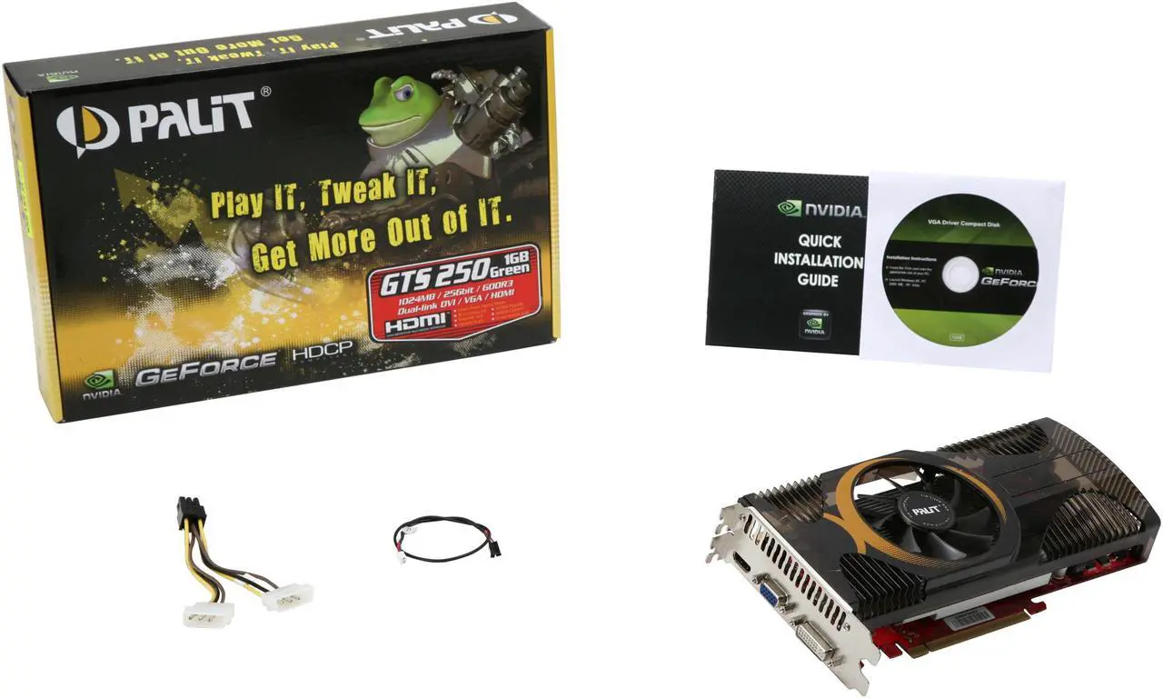 Alt view image 6 of 6 - Palit GeForce GTS 250 1GB GDDR3 PCI Express 2.0 x16 SLI Support Graphics Card NE3TS25NFHD02