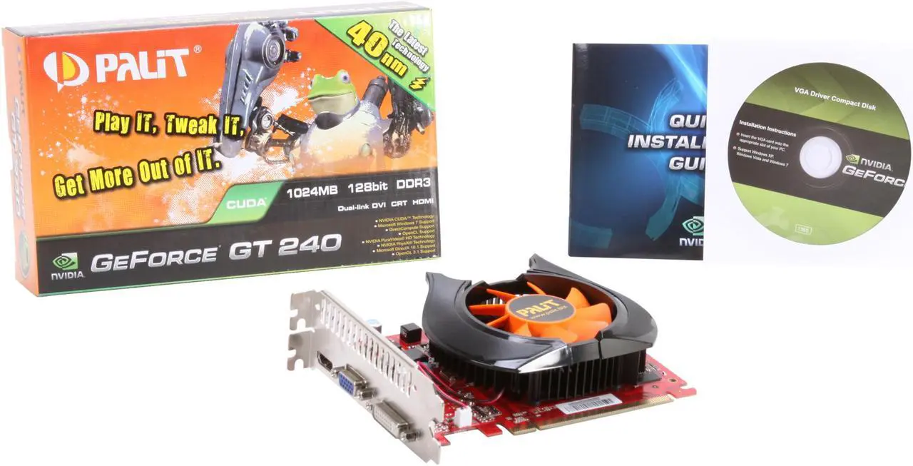 Alt view image 5 of 5 - Palit GeForce GT 240 1GB DDR3 PCI Express 2.0 x16 Graphics Card NEAT2400FHD01