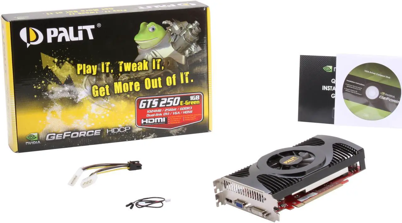 Alt view image 6 of 6 - Palit NE3TS25EFHD02 GeForce GTS 250 E-Green 1GB 256-bit GDDR3 PCI Express 2.0 x16 HDCP Ready Video Card