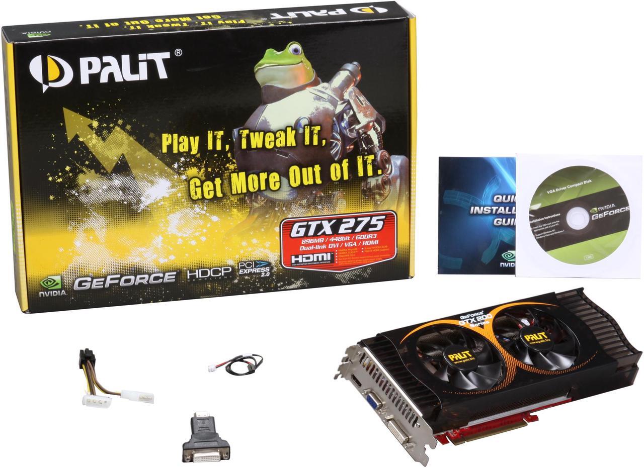 Alt view image 6 of 6 - Palit GeForce GTX 275 896MB GDDR3 PCI Express 2.0 x16 SLI Support Video Card NE3TX275FHD94