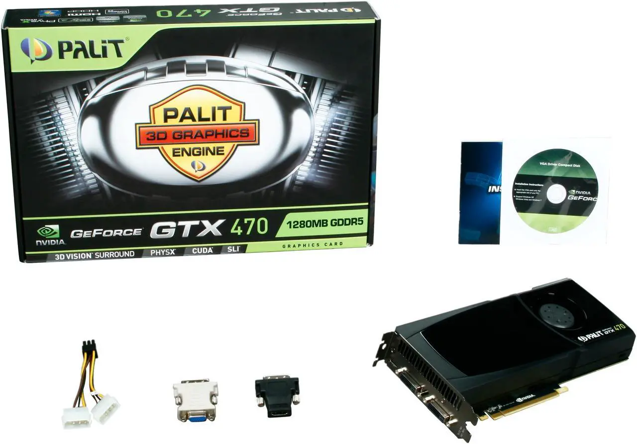Alt view image 6 of 6 - Palit GeForce GTX 470 (Fermi) 1280MB GDDR5 PCI Express 2.0 x16 SLI Support Graphics Card NE5TX470F09DA