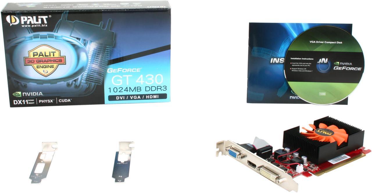 Alt view image 5 of 5 - Palit GeForce GT 430 (Fermi) 1GB DDR3 PCI Express 2.0 x16 Low Profile Graphics Card NEAT4300FHD01