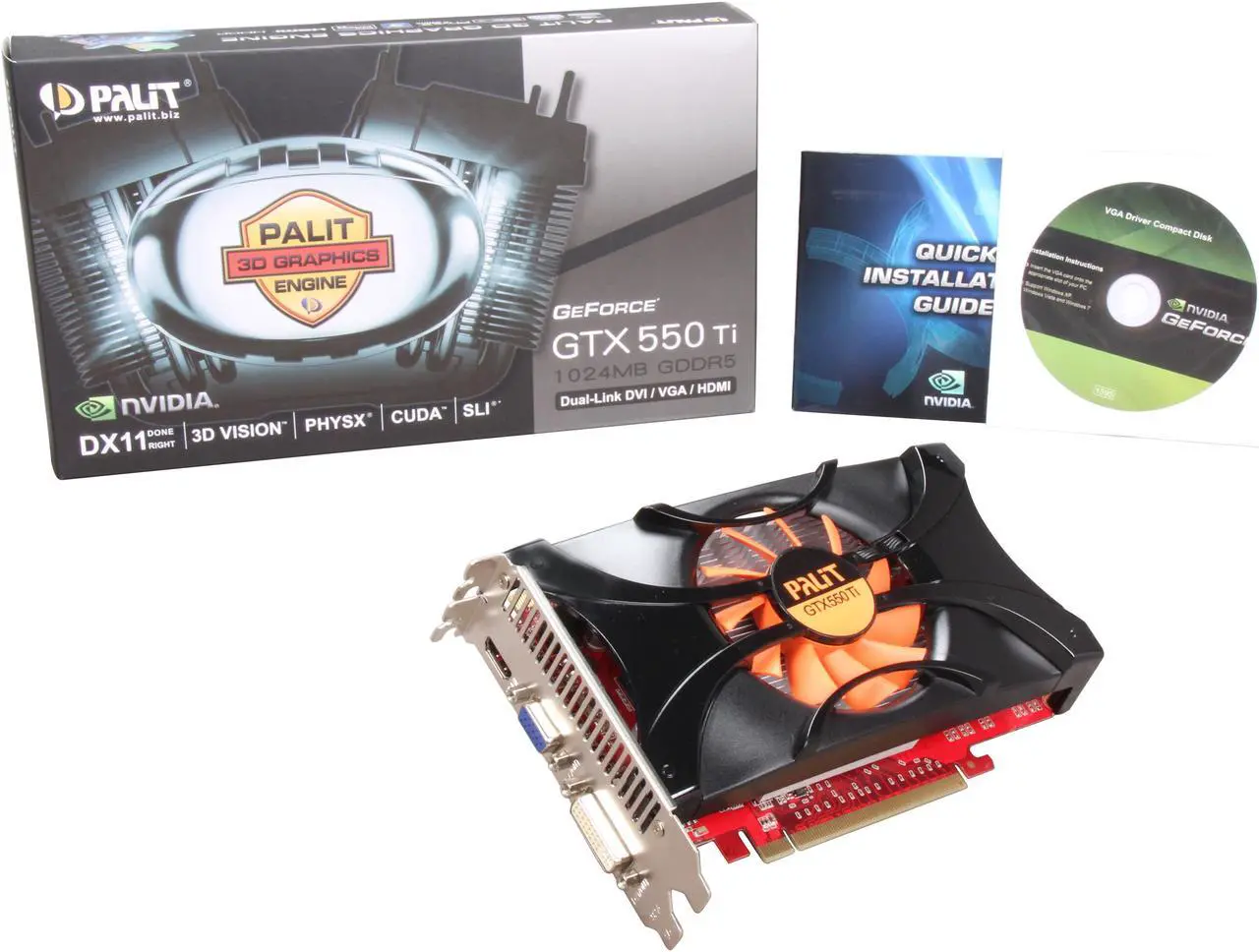 Alt view image 6 of 6 - Palit GeForce GTX 550 Ti (Fermi) 1GB GDDR5 PCI Express 2.0 x16 SLI Support Graphics Card NE5X55T0HD09-1061F