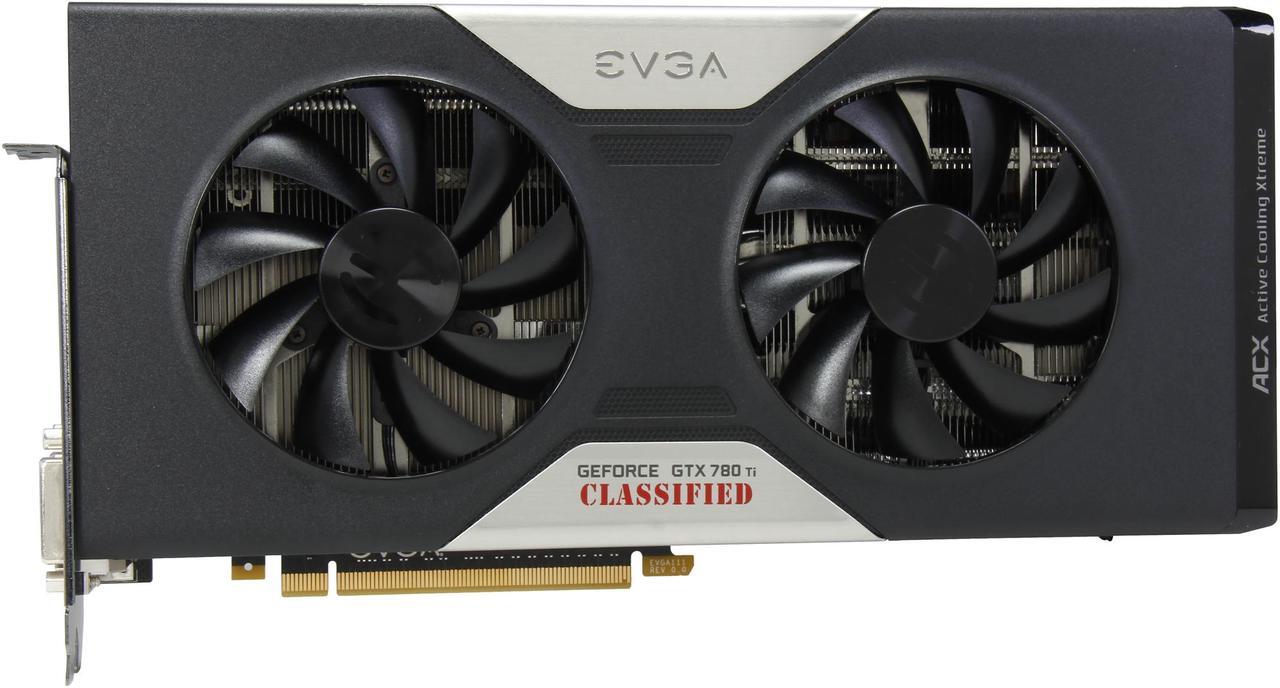 Alt view image 3 of 6 - EVGA 03G-P4-2888-KR G-SYNC Support GeForce GTX 780 Ti Dual Classified w/ EVGA ACX Cooler 3GB 384-bit GDDR5 PCI Express 3.0 SLI Support Video Card