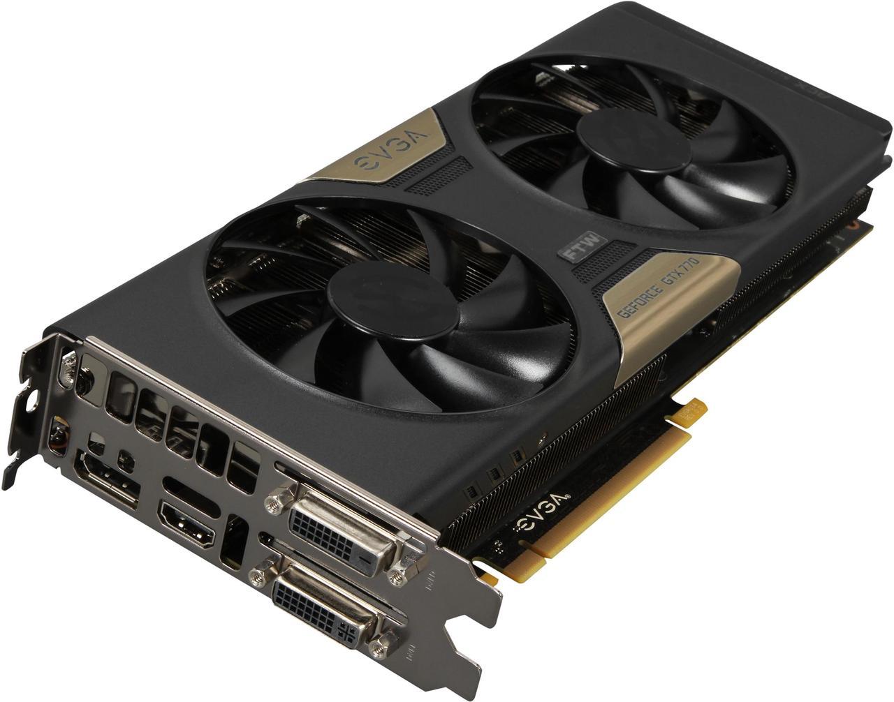 EVGA 04G-P4-3776-RX GeForce GTX 770 4GB 256-Bit GDDR5 PCI Express 3.0 SLI Support FTW 4GB Dual w/ EVGA ACX Cooler Video Card Factory Refurbished