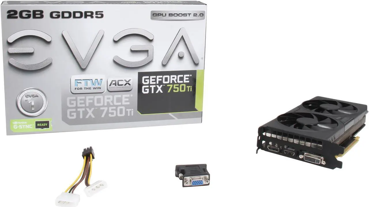 Alt view image 7 of 7 - EVGA 02G-P4-3757-KR G-SYNC Support GeForce GTX 750 Ti 2GB 128-Bit GDDR5 PCI Express 3.0 FTW w/ ACX Cooling Video Card