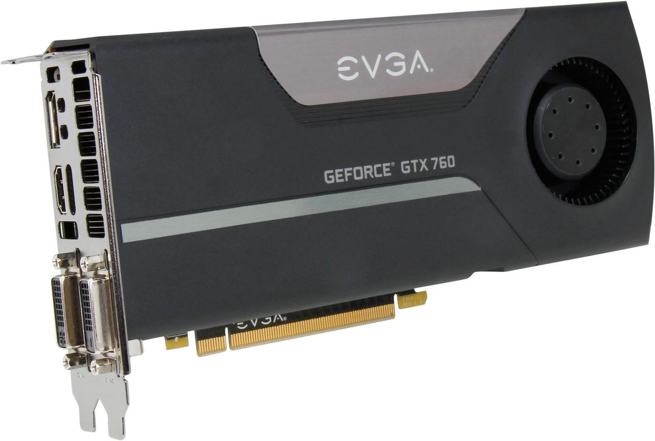 EVGA GeForce GTX 700 SuperClocked 02G-P4-2762-RX GeForce GTX 760 2GB 256-Bit GDDR5 PCI Express 3.0 SLI Support Video Card Factory Refurbished