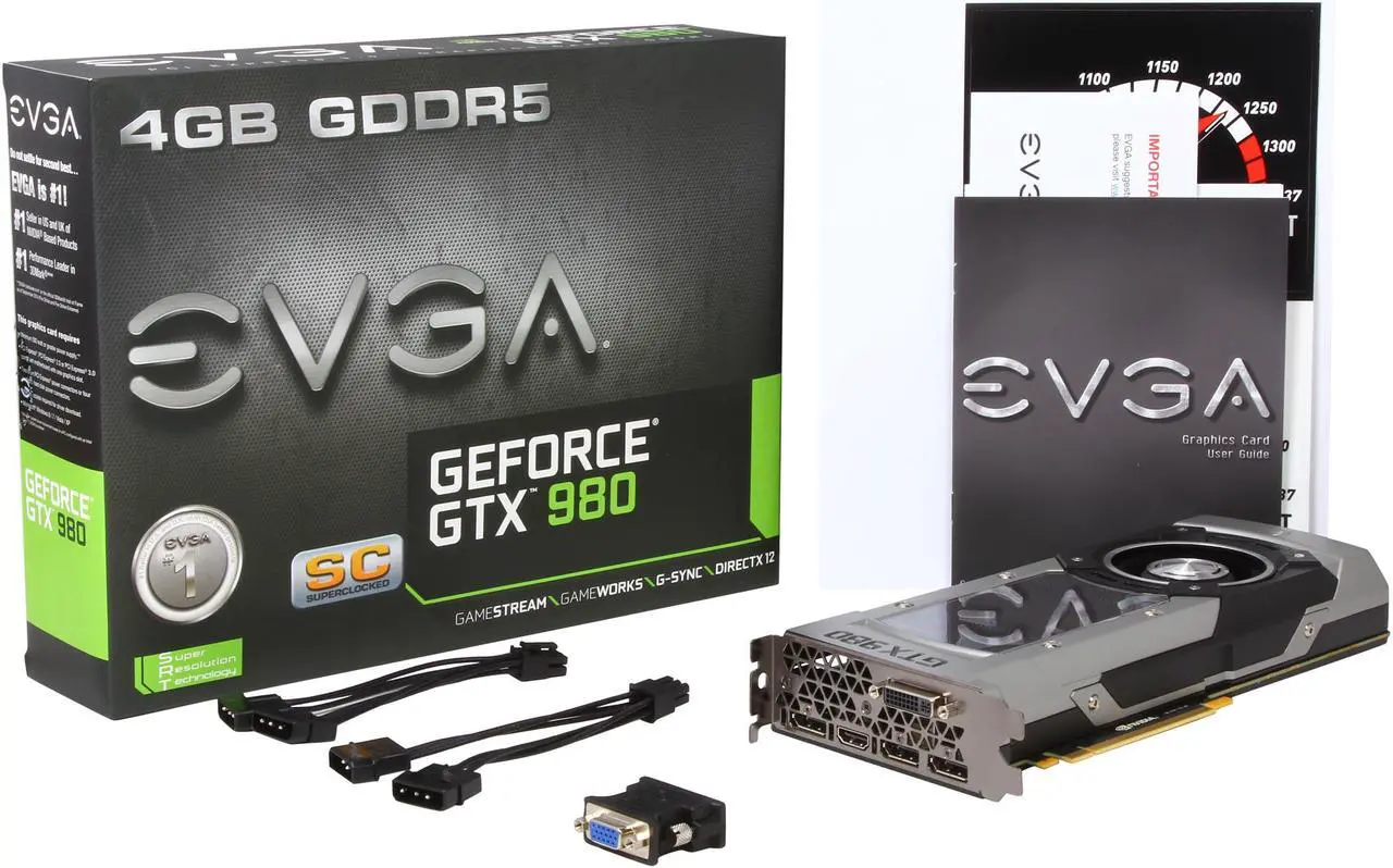 Alt view image 8 of 7 - EVGA GeForce GTX 980 04G-P4-2982-KR 4GB SC GAMING, Silent Cooling Graphics Card