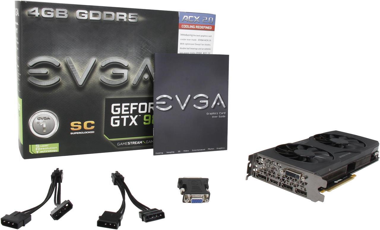 Alt view image 7 of 6 - EVGA GeForce GTX 980 04G-P4-2983-KR 4GB SC GAMING w/ACX 2.0, 26% Cooler and 36% Quieter Cooling Graphics Card