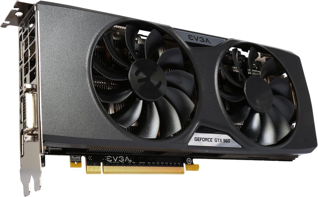 EVGA GeForce GTX 960 02G-P4-2966-KR 2GB SSC GAMING w/ACX 2.0+, Whisper Silent Cooling Graphics Card