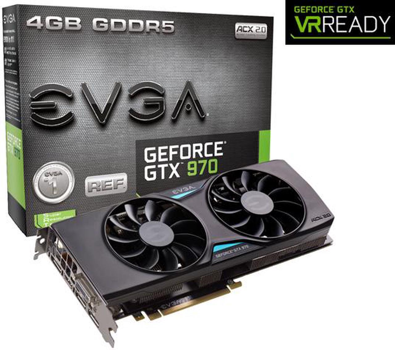 Main image of EVGA GeForce GTX 970 4GB GDDR5 PCI Express 3.0 x16 SLI Support Graphics Card 04G-P4-3973-KR