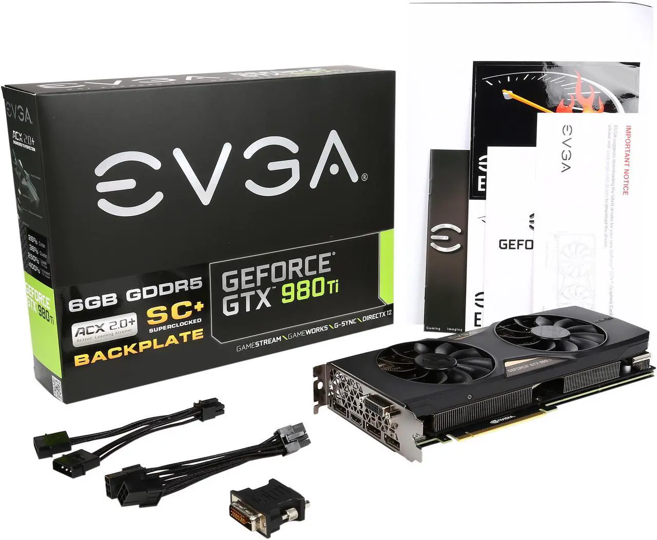 Alt view image 7 of 6 - EVGA GeForce GTX 980 Ti 06G-P4-4995-KR 6GB SC+ GAMING w/ACX 2.0+, Whisper Silent Cooling w/ Free Installed Backplate Graphics Card