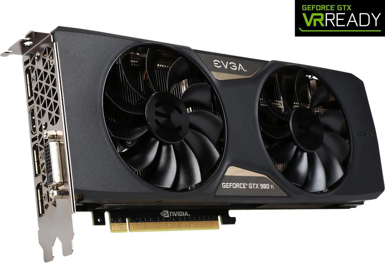 Main image of EVGA GeForce GTX 980 Ti 06G-P4-4995-KR 6GB SC+ GAMING w/ACX 2.0+, Whisper Silent Cooling w/ Free Installed Backplate Graphics Card