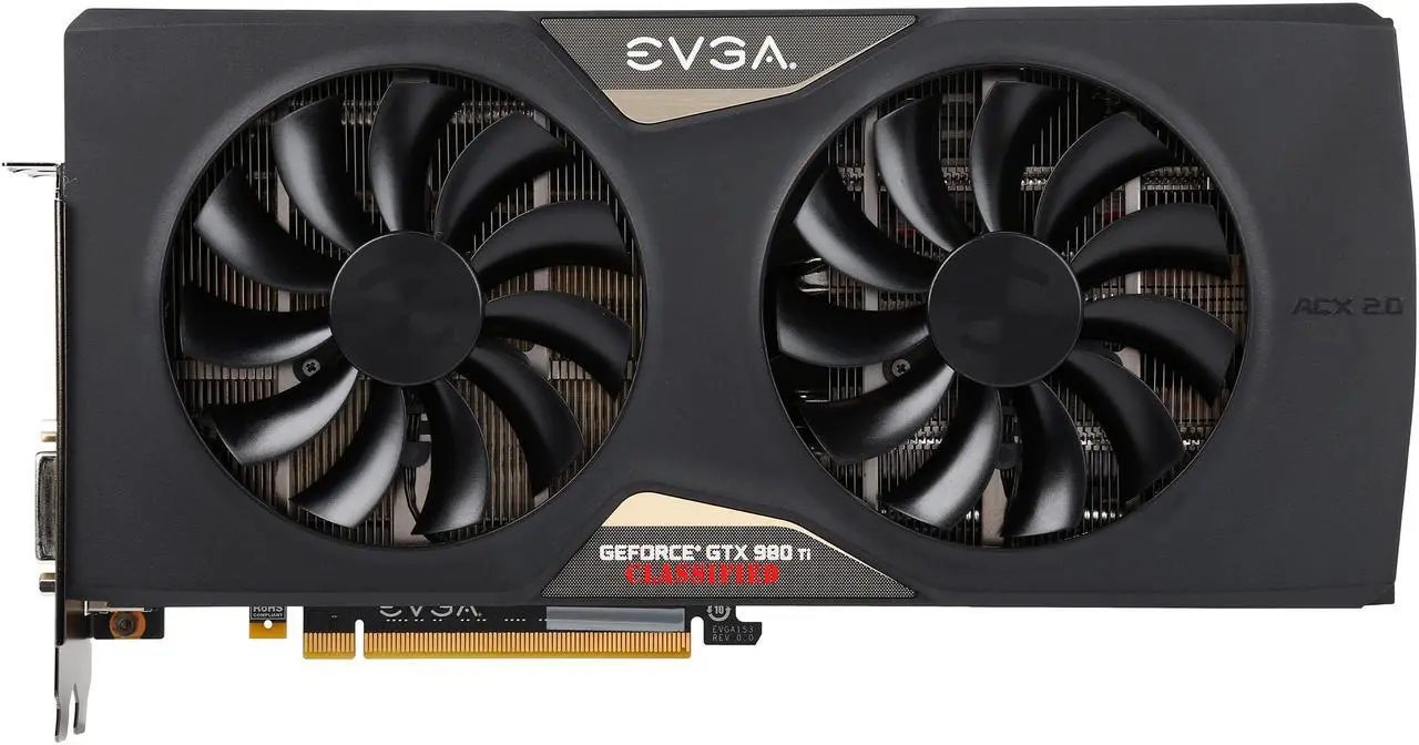 Alt view image 4 of 6 - EVGA GeForce GTX 980 Ti 06G-P4-4998-KR 6GB CLASSIFIED GAMING w/ACX 2.0+, Whisper Silent Cooling w/ Free Installed Backplate Graphics Card