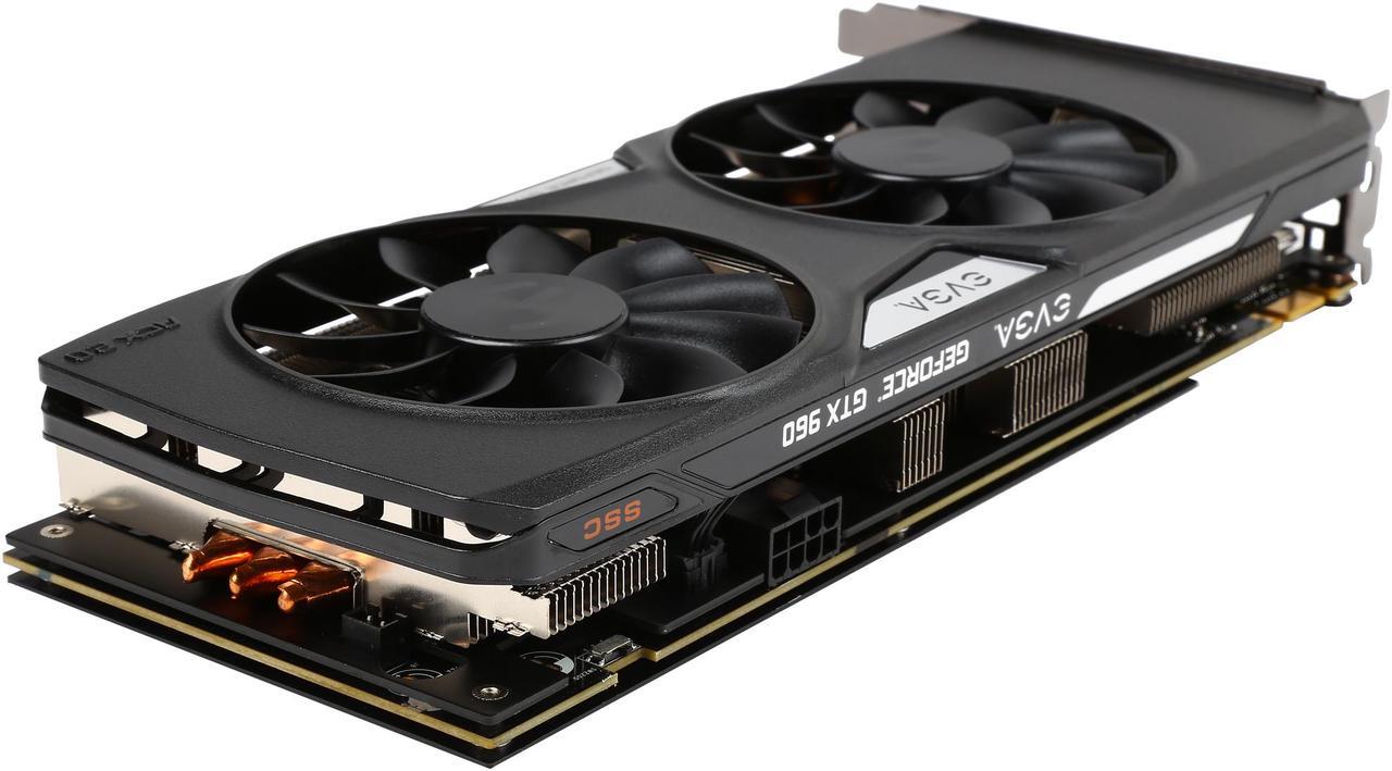 Alt view image 6 of 6 - EVGA GeForce GTX 960 04G-P4-3967-KR 4GB SSC GAMING w/ACX 2.0+, Whisper Silent Cooling w/ Free Installed Backplate Graphics Card