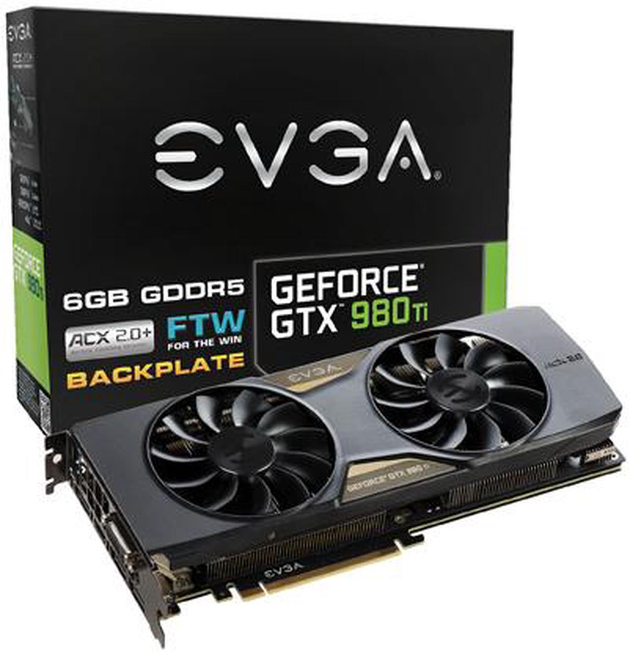 Alt view image 7 of 8 - EVGA GeForce GTX 980 Ti 06G-P4-4996-KR 6GB FTW GAMING w/ACX 2.0+, Whisper Silent Cooling w/ Free Installed Backplate Graphics Card