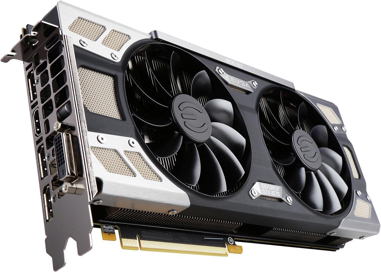 EVGA GeForce GTX 1070 FTW DT  GAMING ACX 3.0, 8GB GDDR5, RGB LED, 10CM FAN, 10 Power Phases, DX12, 08G-P4-6274-KR