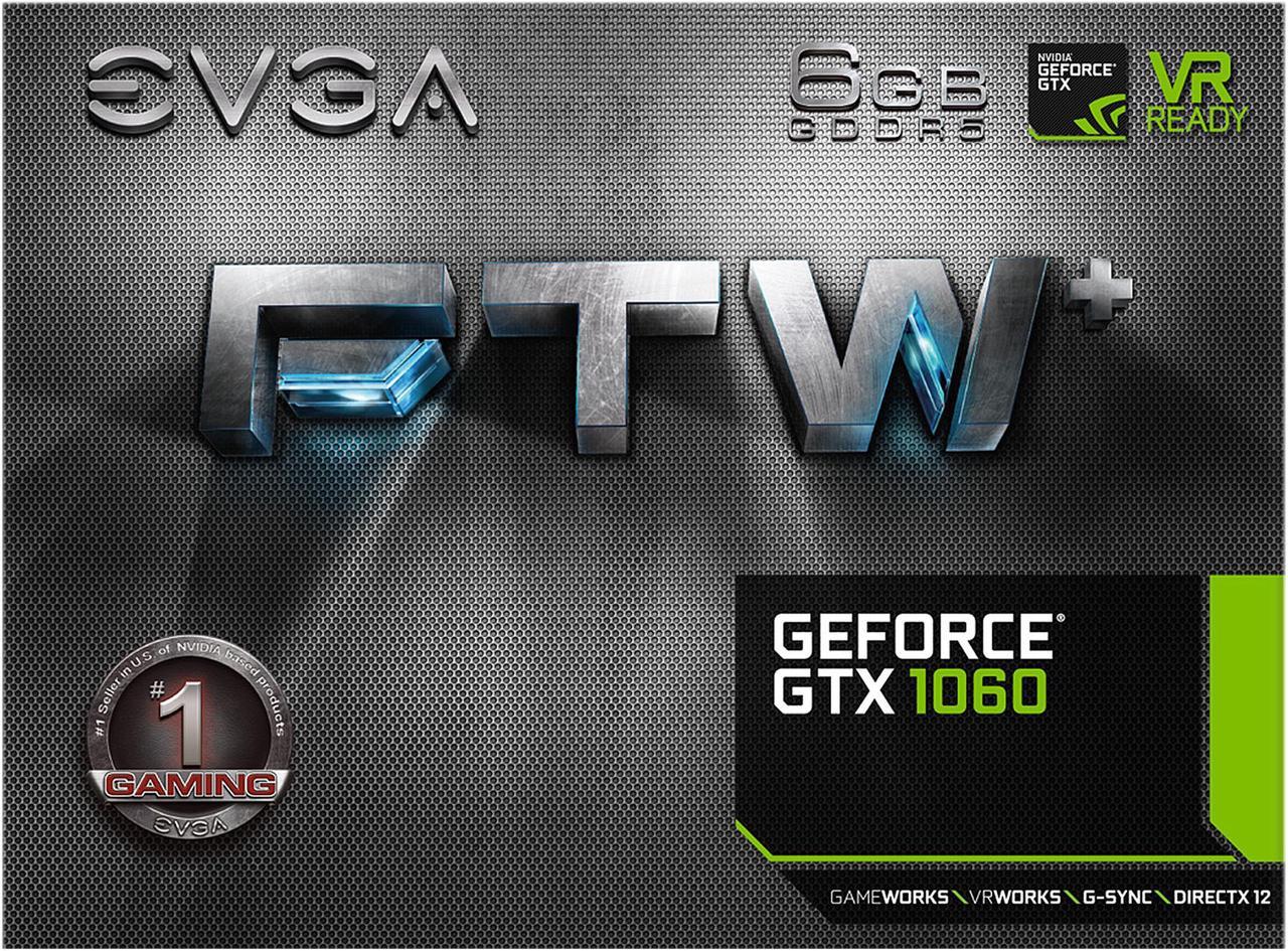 Alt view image 8 of 8 - EVGA GeForce GTX 1060 6GB GDDR5 PCI Express 3.0 FTW+ GAMING ACX 3.0 Video Card 06G-P4-6368-KR
