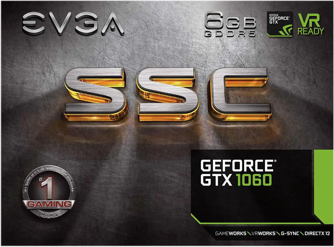 Alt view image 7 of 7 - EVGA GeForce GTX 1060 6GB SSC GAMING ACX 3.0, 6GB GDDR5, LED, DX12 OSD Support (PXOC), 06G-P4-6267-KR