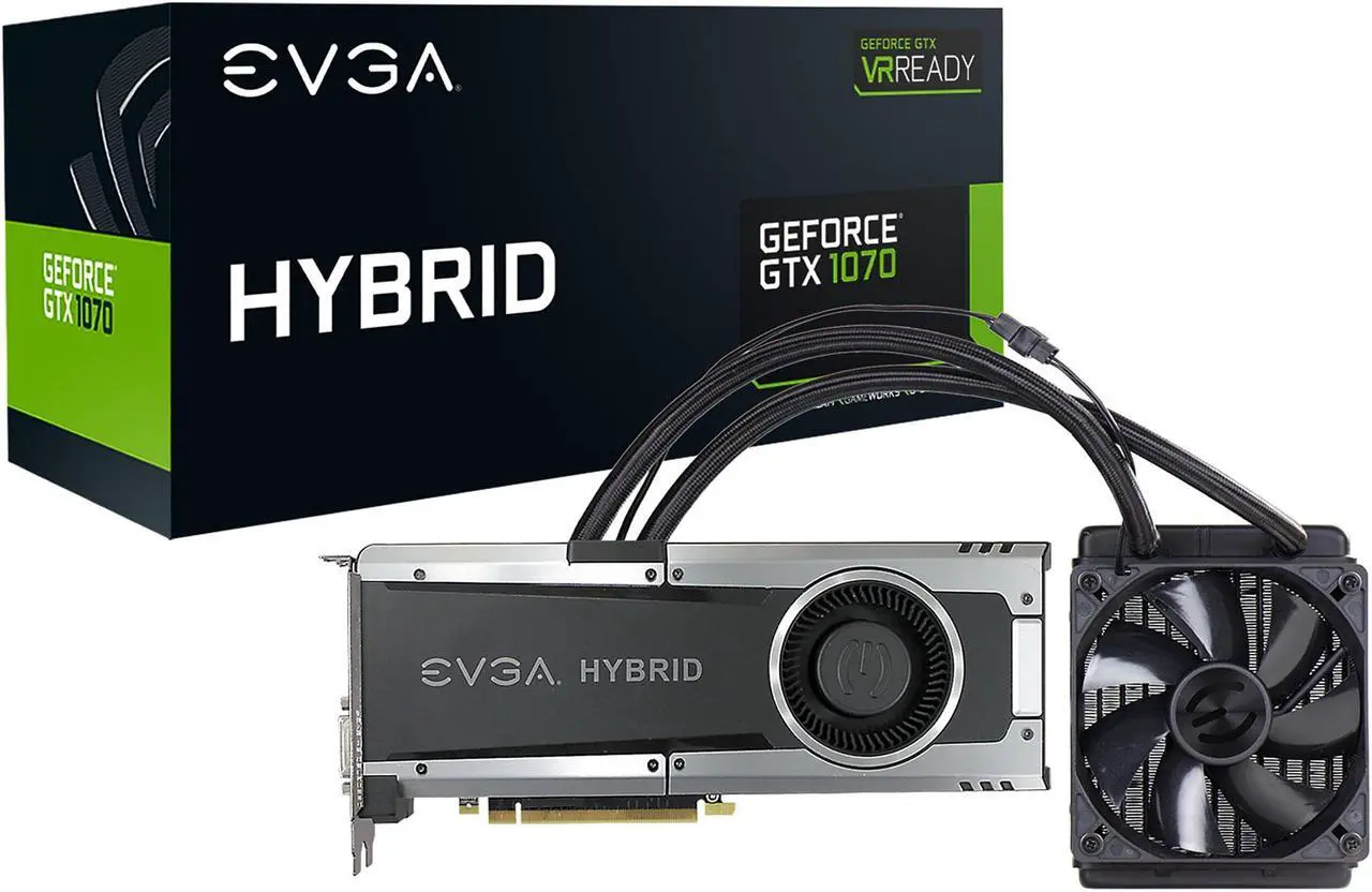Alt view image 6 of 7 - EVGA GeForce GTX 1070 HYBRID GAMING, 08G-P4-6178-KR, 8GB GDDR5, LED, All-In-One Watercooling, DX12 OSD Support (PXOC)