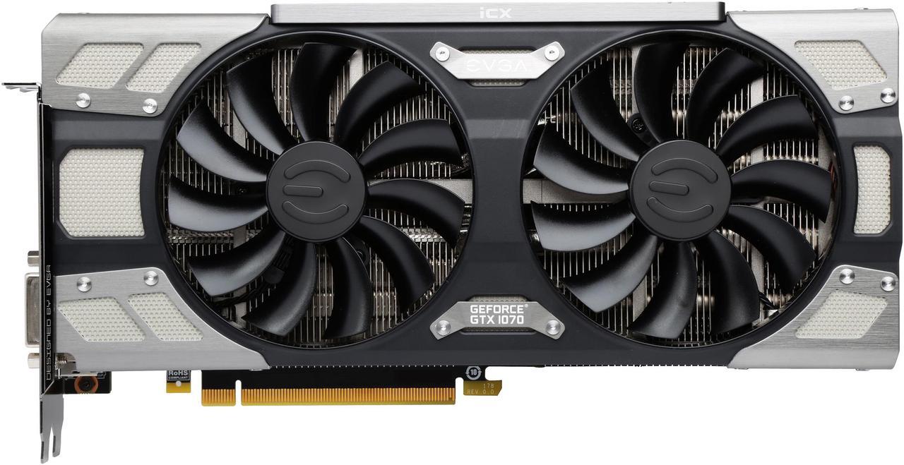 Alt view image 3 of 6 - EVGA GeForce GTX 1070 FTW2 GAMING iCX, 08G-P4-6676-KR, 8GB GDDR5, RGB LED, 9 Thermal Sensors, Asynchronous Fan Control, Thermal Display LED System, Optimized Airflow Fin Design, Die Cast/Form Fitted Baseplate/Backplate