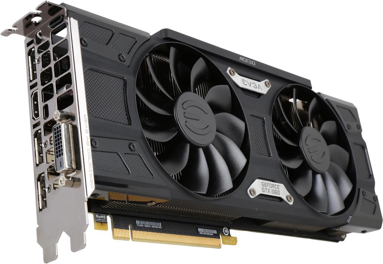 EVGA GeForce GTX 1060 6GB GDDR5 PCI Express 3.0 FTW+ GAMING ACX 3.0 Video Card 06G-P4-6368-RX