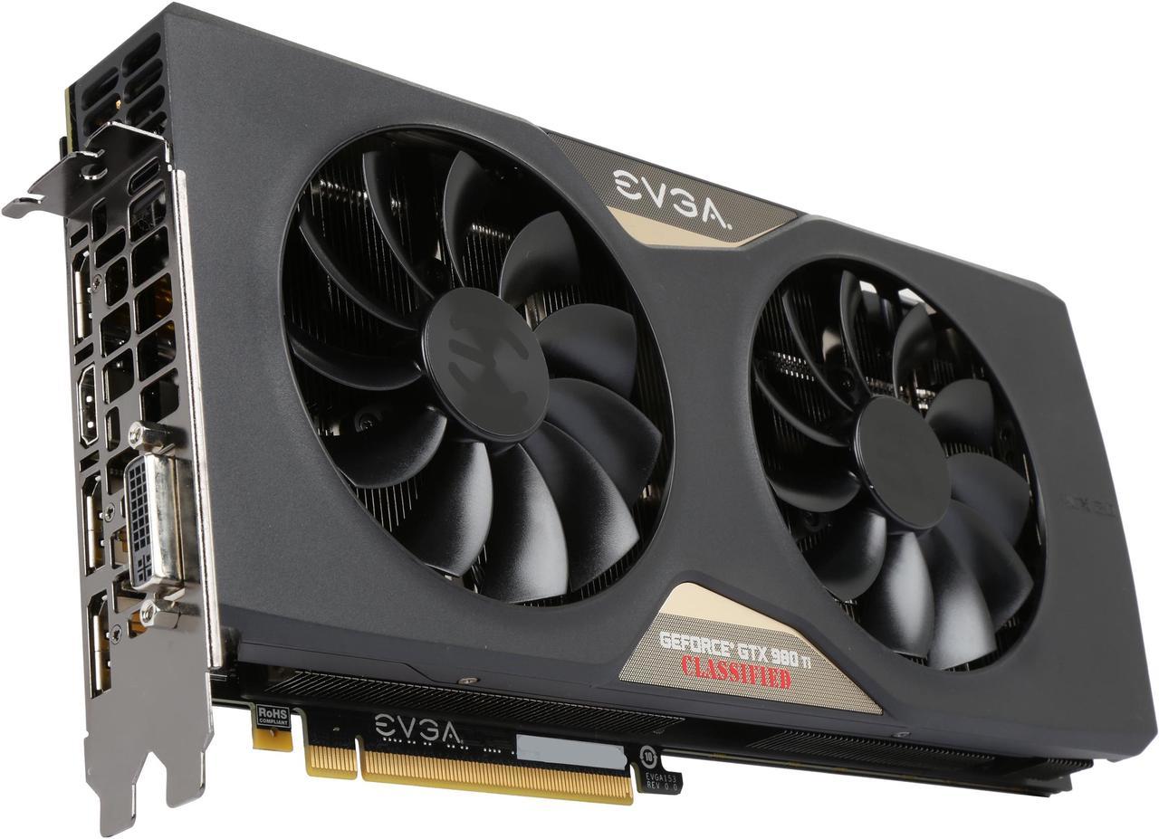 EVGA GeForce GTX 980 Ti 6GB CLASSIFIED GAMING ACX 2.0+, Whisper Silent Cooling Graphic Card 06G-P4-4997-RX