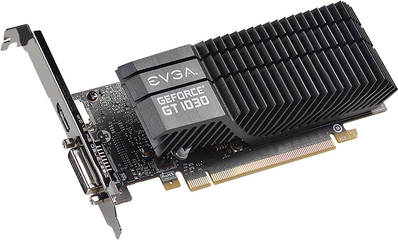 EVGA GeForce GT 1030 SC, 02G-P4-6332-KR, 2GB GDDR5, Passive, Low Profile