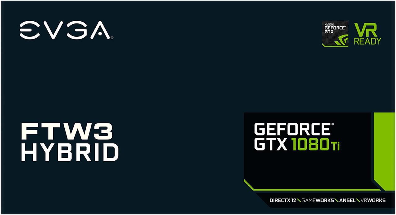 Alt view image 7 of 7 - EVGA GeForce GTX 1080 Ti FTW3 HYBRID GAMING, 11G-P4-6698-KR, 11GB GDDR5X, HYBRID & RGB LED, iCX Technology - 9 Thermal Sensors