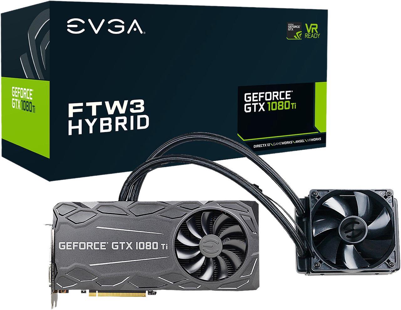 Alt view image 6 of 7 - EVGA GeForce GTX 1080 Ti FTW3 HYBRID GAMING, 11G-P4-6698-KR, 11GB GDDR5X, HYBRID & RGB LED, iCX Technology - 9 Thermal Sensors