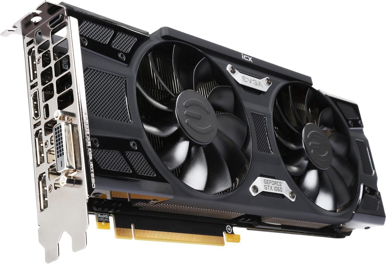 EVGA GeForce GTX 1060 FTW2 GAMING, 9GHz, 06G-P4-6768-KR, 6GB GDDR5, iCX - 9 Thermal Sensors & LED G/P/M