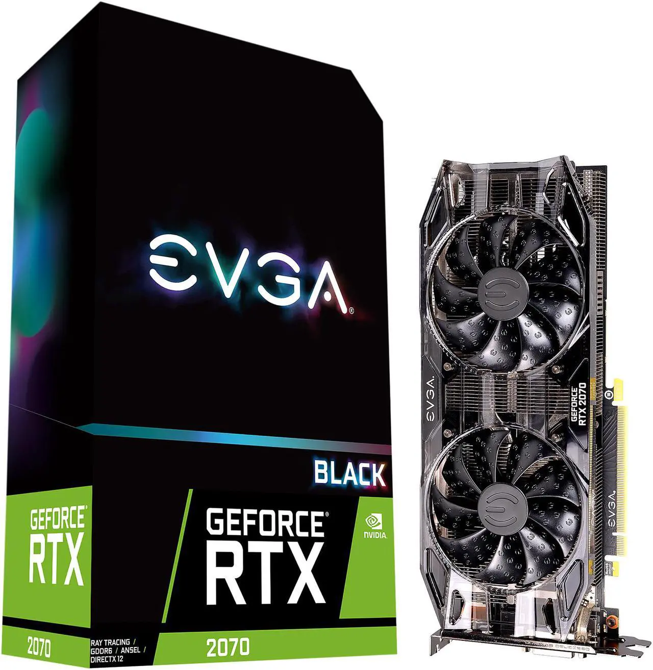 Alt view image 7 of 8 - EVGA GeForce RTX 2070 Black GAMING, 08G-P4-1071-KR, 8GB GDDR6, Dual HDB Fans