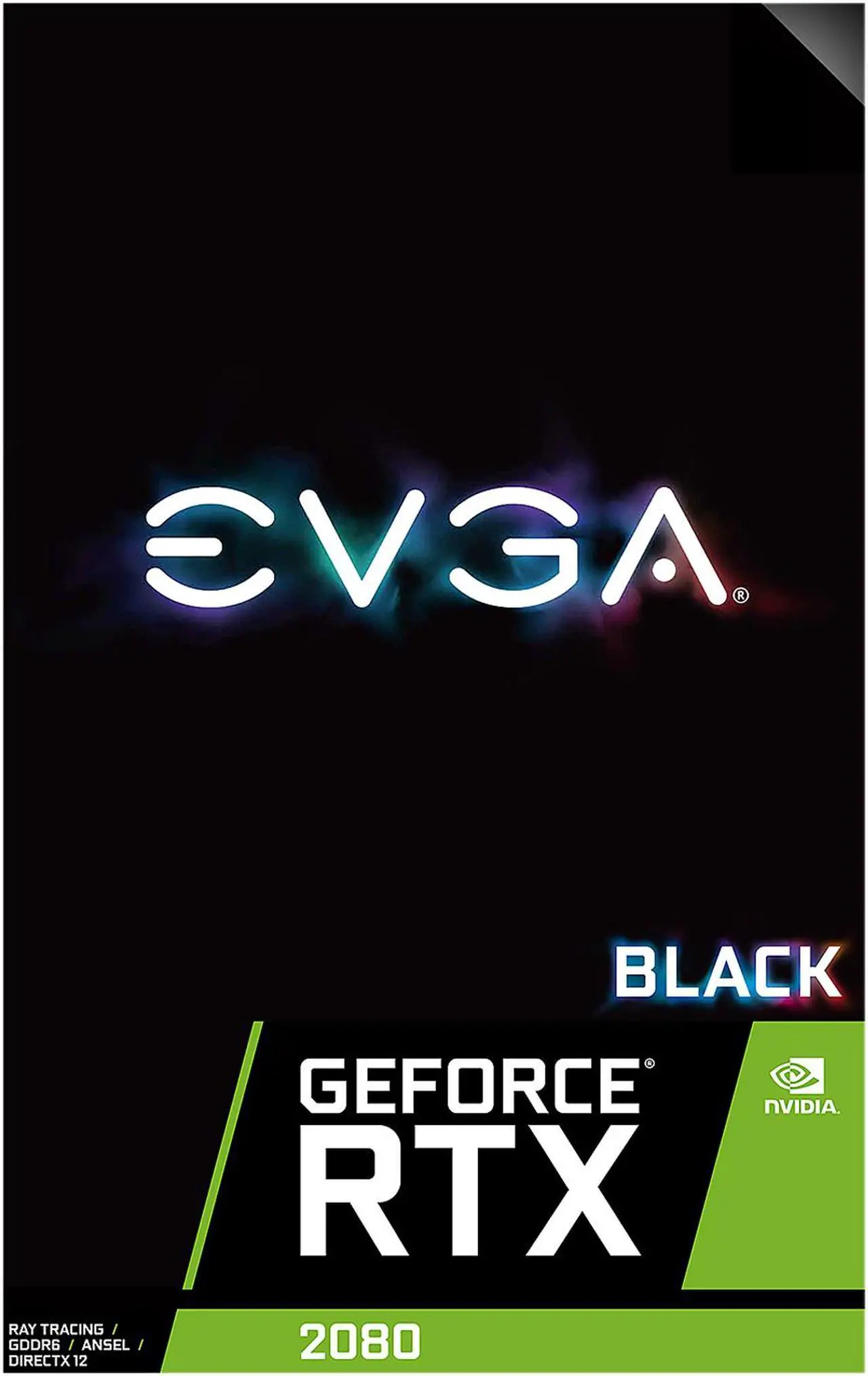 Alt view image 7 of 8 - EVGA GeForce RTX 2080 BLACK EDITION GAMING, 08G-P4-2081-KR, 8GB GDDR6, Dual HDB Fans & RGB LED
