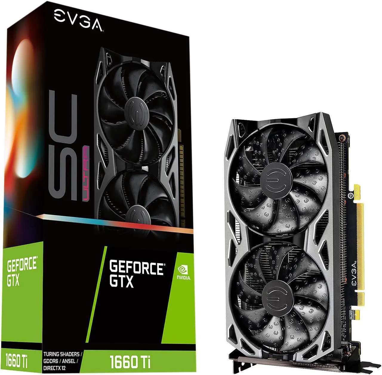 Alt view image 8 of 8 - EVGA GeForce GTX 1660 Ti SC ULTRA GAMING, 06G-P4-1667-KR, 6GB GDDR6, Dual Fan, Metal Backplate
