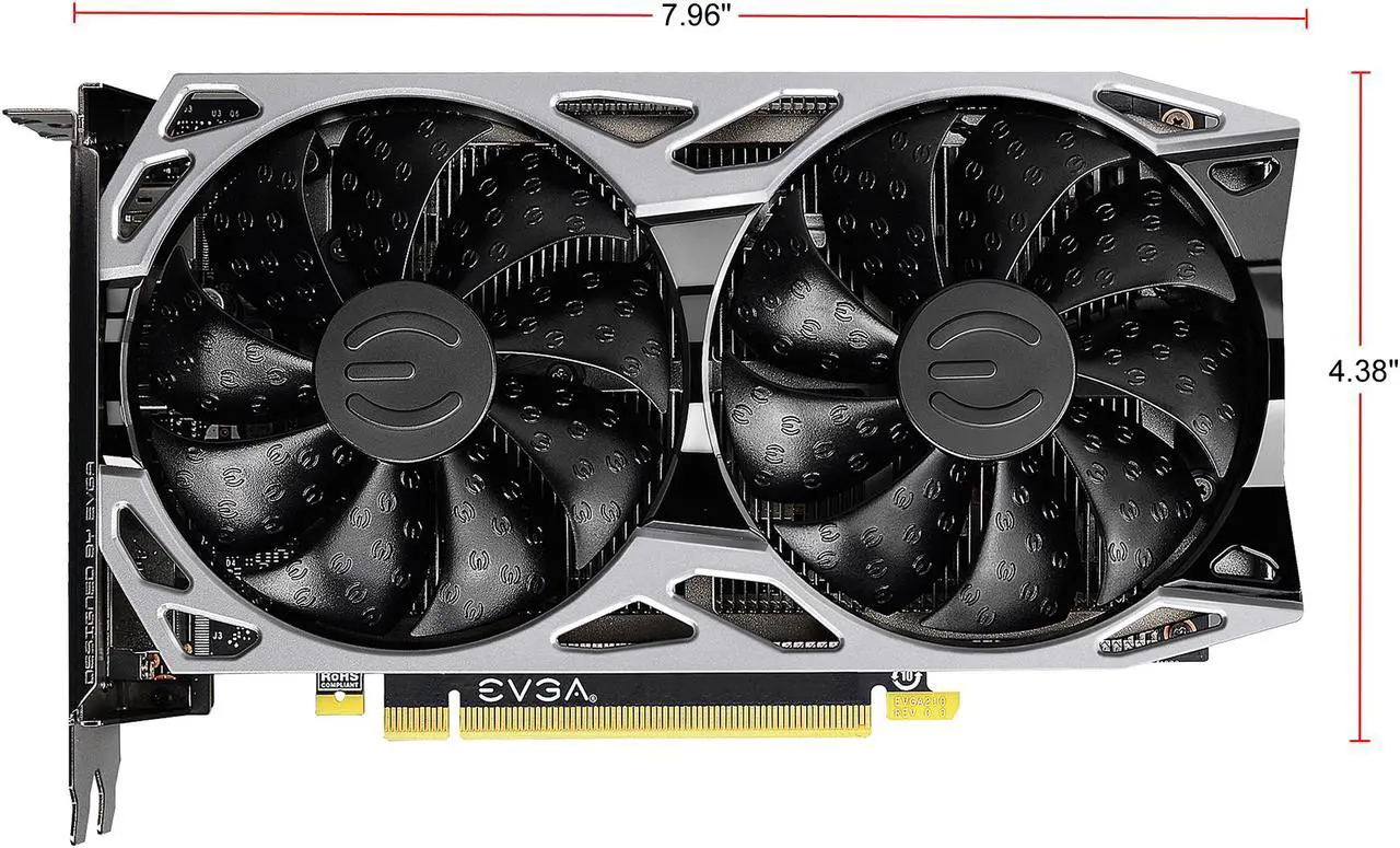 Alt view image 3 of 8 - EVGA GeForce GTX 1660 Ti SC ULTRA GAMING, 06G-P4-1667-KR, 6GB GDDR6, Dual Fan, Metal Backplate