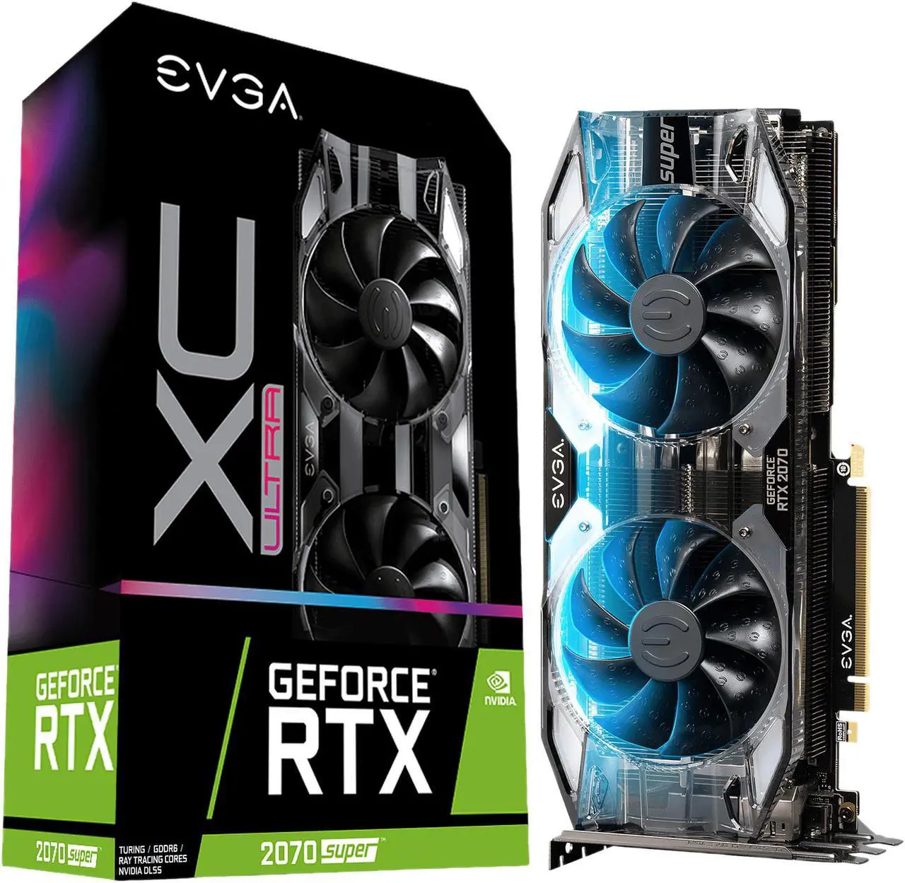 Alt view image 9 of 9 - EVGA GeForce RTX 2070 SUPER XC ULTRA GAMING, 08G-P4-3173-KR, 8GB GDDR6, Dual HDB Fans, RGB LED, Metal Backplate