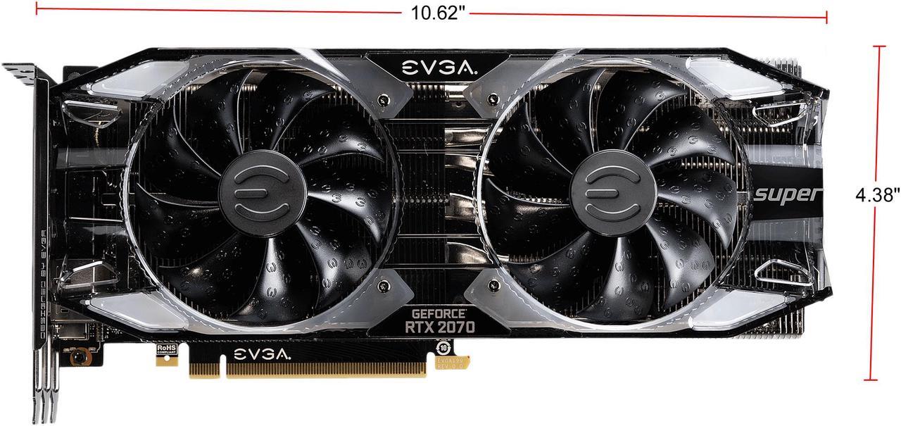 Alt view image 4 of 9 - EVGA GeForce RTX 2070 SUPER XC ULTRA GAMING, 08G-P4-3173-KR, 8GB GDDR6, Dual HDB Fans, RGB LED, Metal Backplate