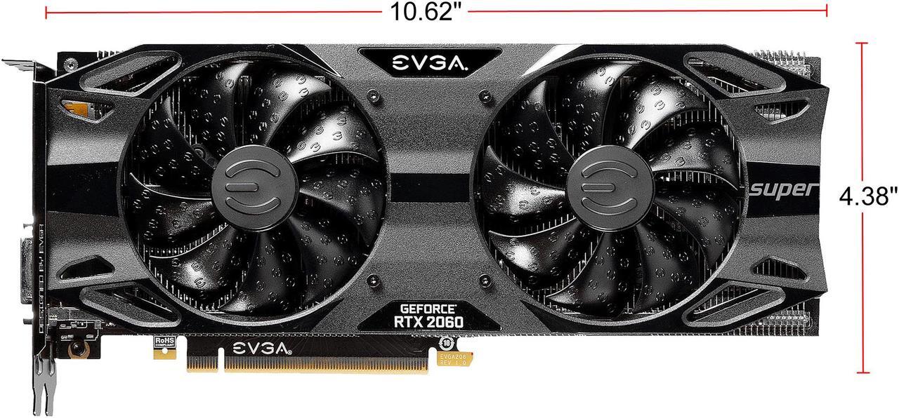 Alt view image 3 of 9 - EVGA GeForce RTX 2060 SUPER SC ULTRA GAMING, 08G-P4-3067-KR, 8GB GDDR6, Dual HDB Fans, Metal Backplate