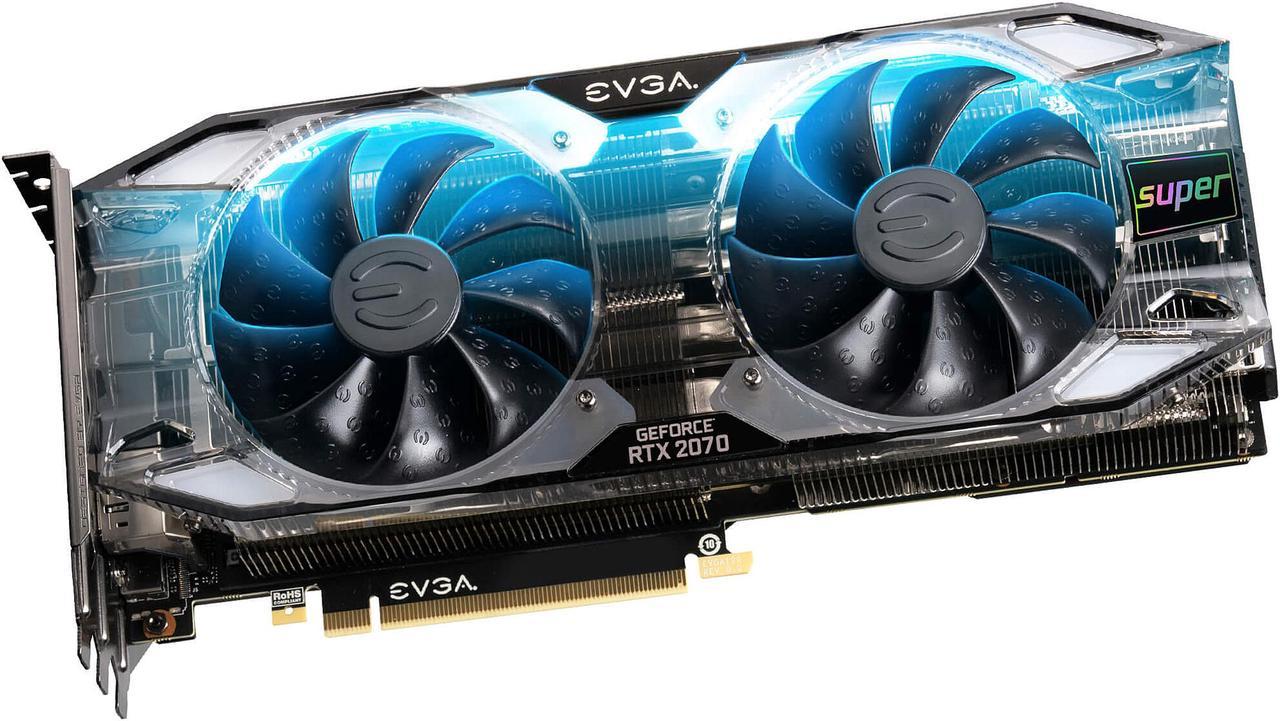 EVGA GeForce RTX 2070 SUPER XC ULTRA+ Video Card, OVERCLOCKED, 2.75-Slot Extreme Cool Dual, 70C Gaming, RGB, Metal Backplate, 08G-P4-3175-KR, 8GB 15.5 GHz GDDR6