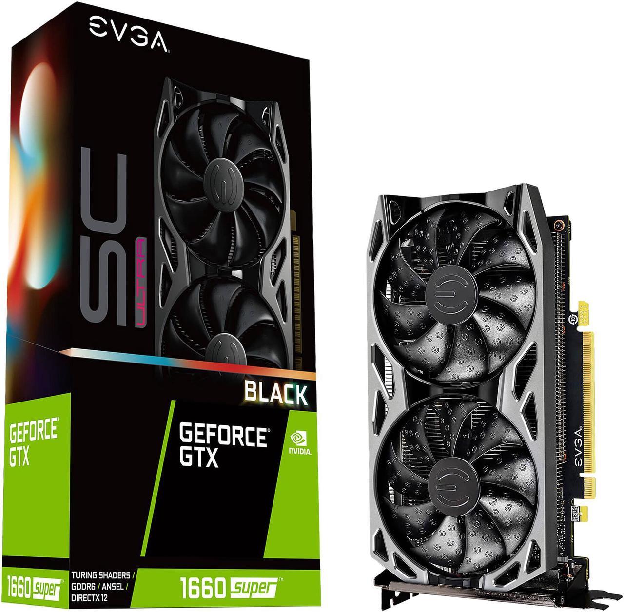 Alt view image 7 of 8 - EVGA GeForce GTX 1660 SUPER SC ULTRA BLACK GAMING Video Card, 06G-P4-1066-KR, 6GB GDDR6, Dual Fan, Metal Backplate