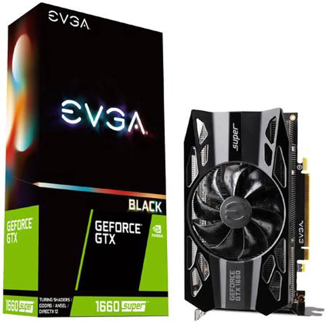 Alt view image 7 of 7 - EVGA GeForce GTX 1660 SUPER BLACK GAMING Video Card, 06G-P4-1061-KR, 6GB GDDR6, Single Fan