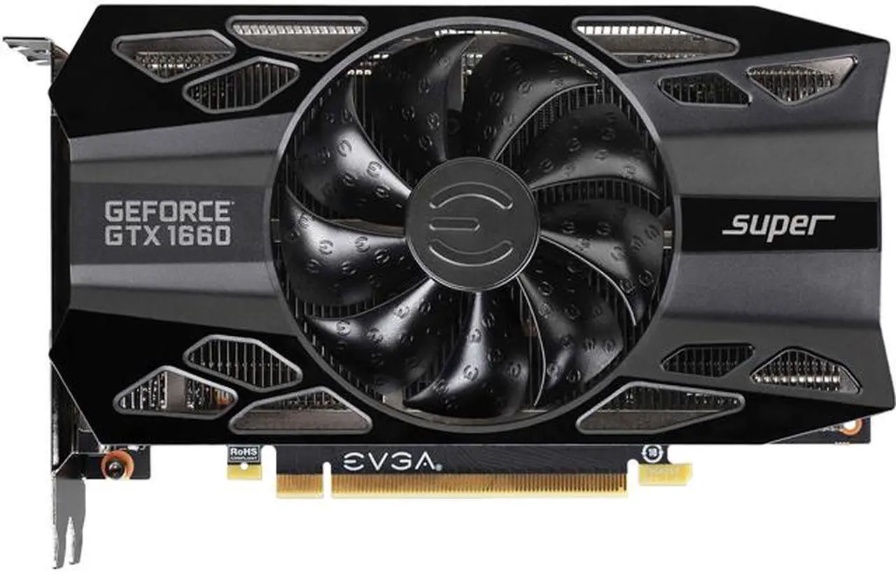 Main image of EVGA GeForce GTX 1660 SUPER BLACK GAMING Video Card, 06G-P4-1061-KR, 6GB GDDR6, Single Fan