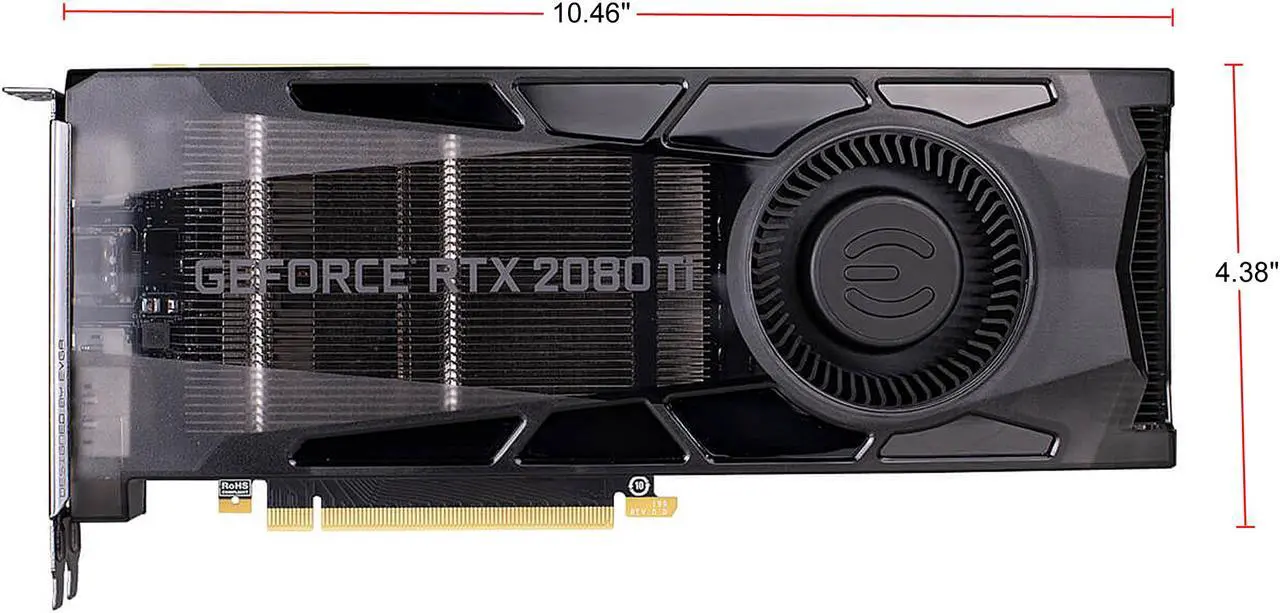 Alt view image 3 of 9 - EVGA GeForce RTX 2080 Ti GAMING Video Card, 11G-P4-2380-KR, 11GB GDDR6, RGB LED Logo, Metal Backplate
