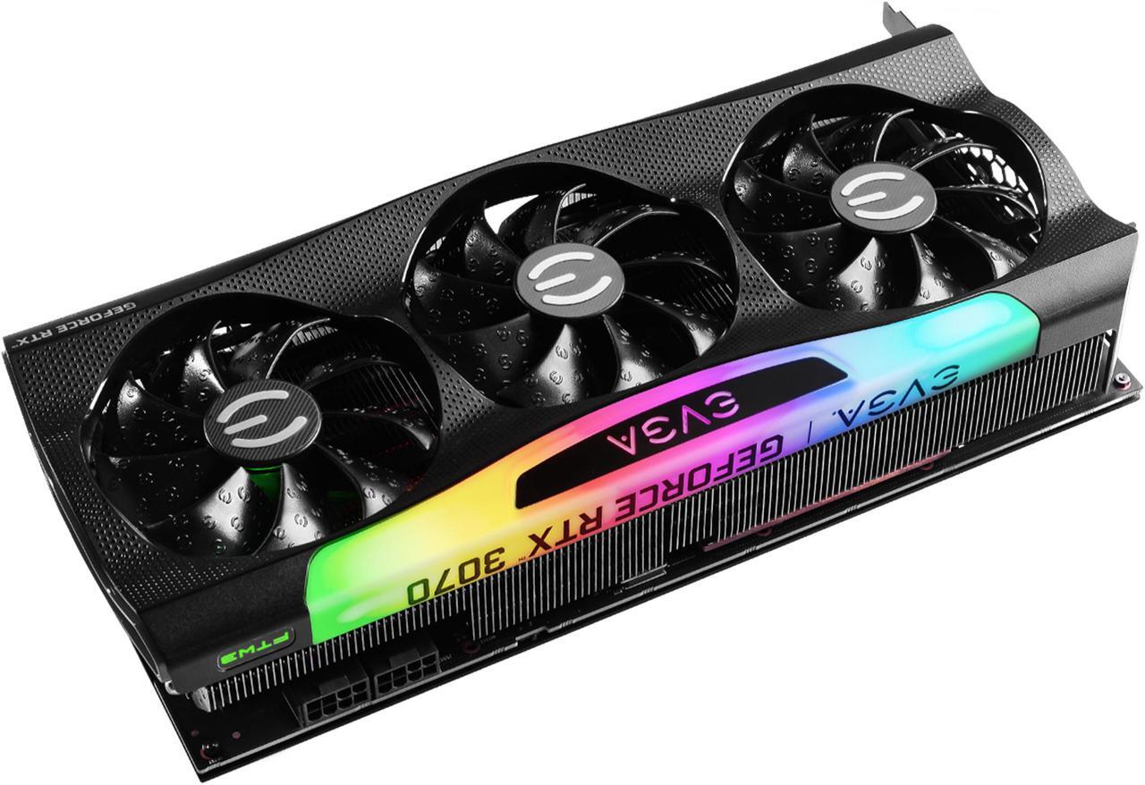 Alt view image 4 of 7 - EVGA GeForce RTX 3070 FTW3 ULTRA GAMING Video Card, 08G-P5-3767-KR, 8GB GDDR6, iCX3 Technology, ARGB LED, Metal Backplate