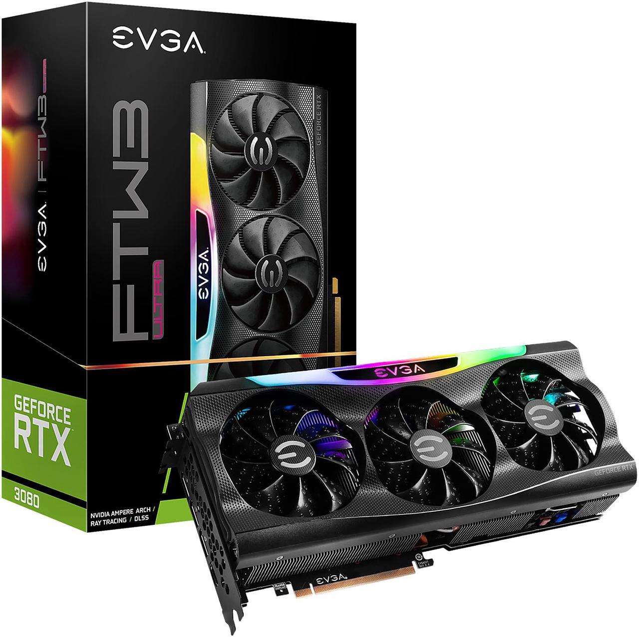 Alt view image 13 of 13 - EVGA GeForce RTX 3080 FTW3 ULTRA GAMING Video Card, 10G-P5-3897-KL, 10GB GDDR6X, iCX3 Technology, ARGB LED, Metal Backplate, LHR