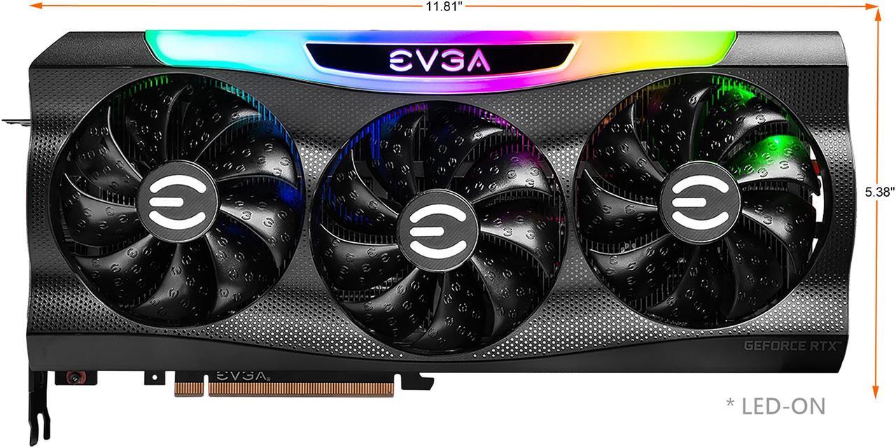 Alt view image 2 of 13 - EVGA GeForce RTX 3080 FTW3 ULTRA GAMING Video Card, 10G-P5-3897-KL, 10GB GDDR6X, iCX3 Technology, ARGB LED, Metal Backplate, LHR
