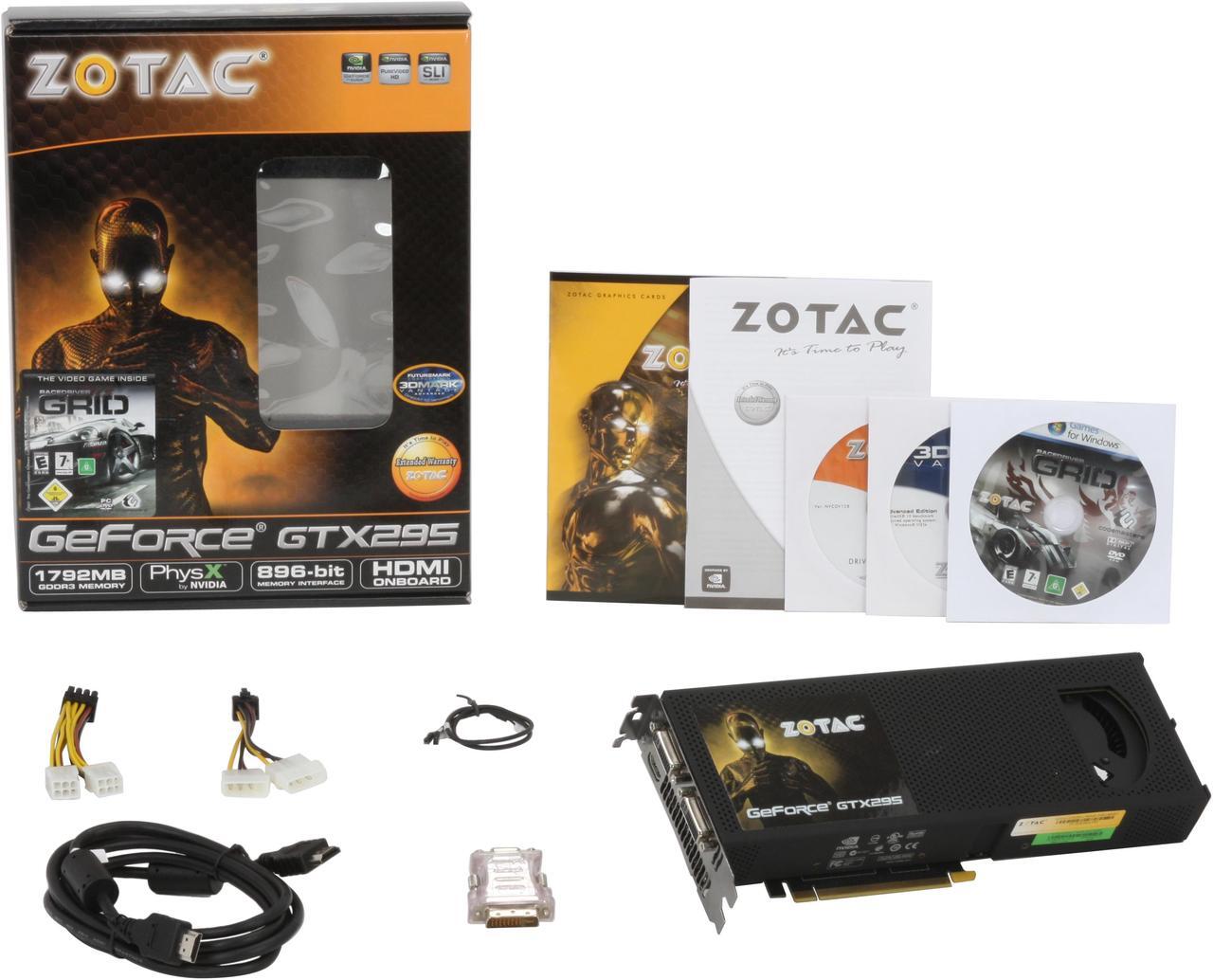 Alt view image 6 of 6 - ZOTAC GeForce GTX 295 1792MB GDDR3 PCI Express 2.0 x16 SLI Support Video Card ZT-295E3MA-FSP