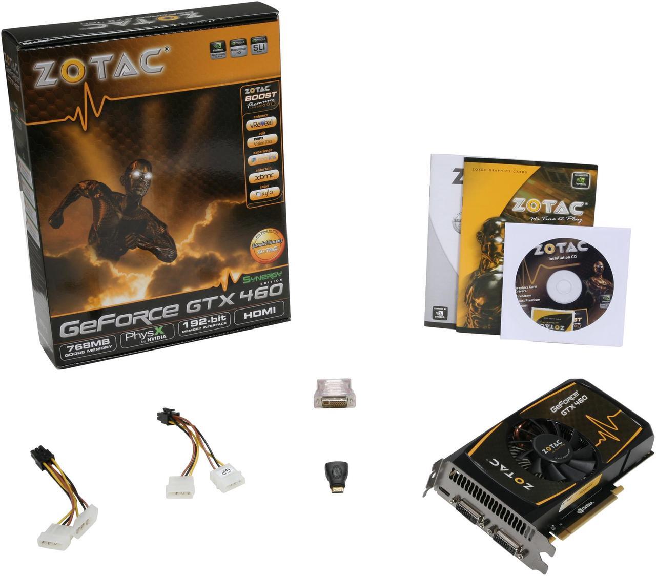 Alt view image 6 of 6 - ZOTAC Synergy Edition GeForce GTX 460 (Fermi) 768MB GDDR5 PCI Express 2.0 x16 SLI Support Graphics Card ZT-40401-10P