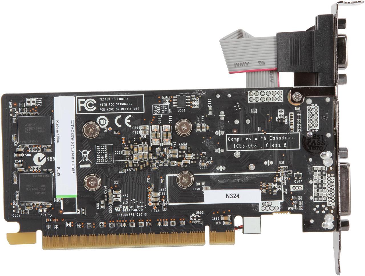 Alt view image 4 of 6 - ZOTAC GeForce GT 640 1GB GDDR5 PCI Express 3.0 x16 Low Profile Ready Graphics Card ZT-60208-10L